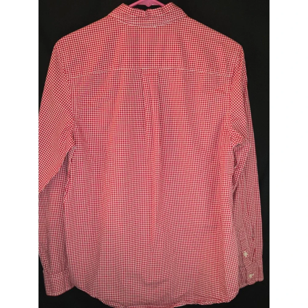 Ralph Lauren Red Gingham‎ Check Button Down Shirt Kids XL (18-20) Cotton